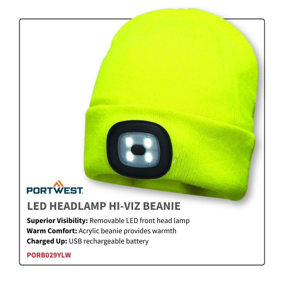 LED Headlamp Hi-Viz Beanie