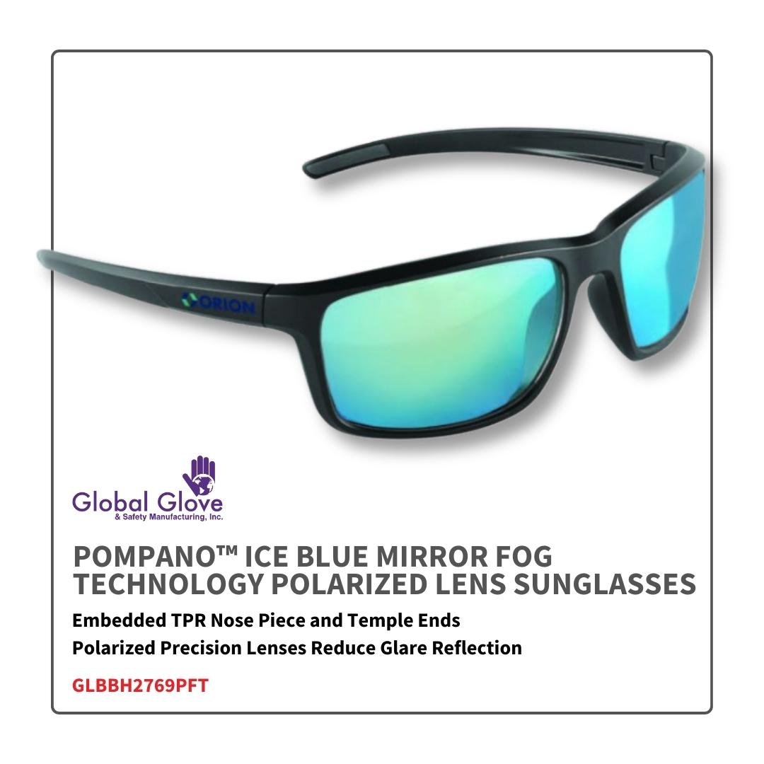 Pompano™ Ice Blue Mirror Fog Technology Polarized Lens Sunglasses